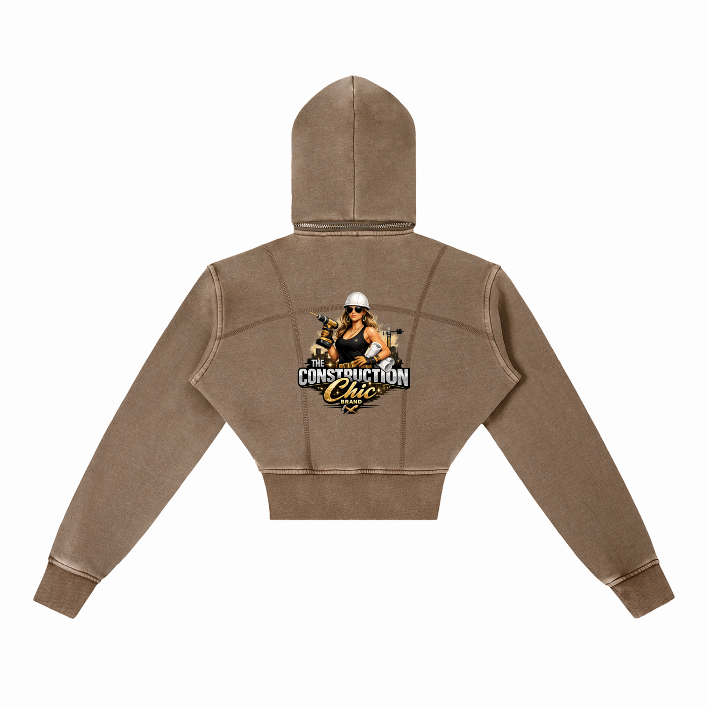 Vintage Washed Cropped Fleece Hoodie